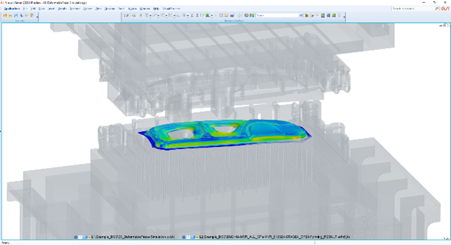 Simulation of the stamping process